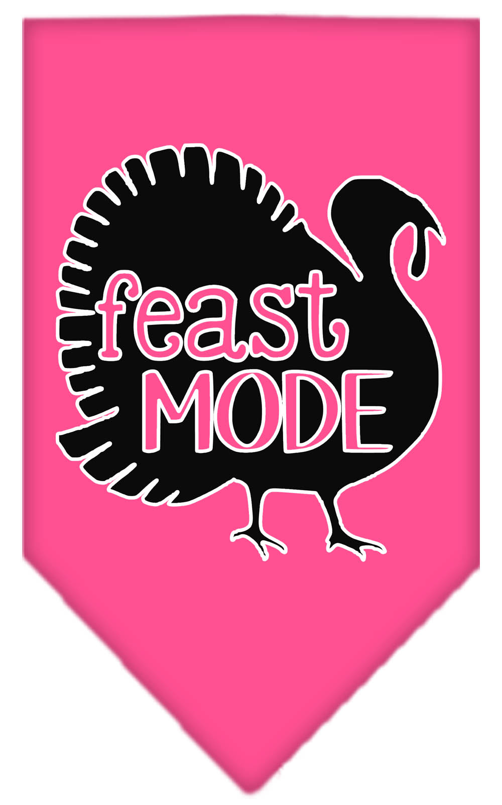 Feast Mode Screen Print Bandana Bright Pink Large